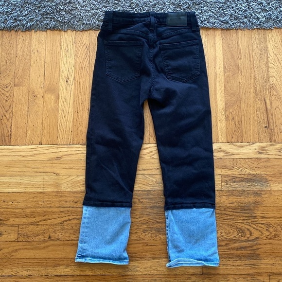 Jonathan Simkhai River High-Rise Two-Tone Stretch Straight-Leg Jeans Size 27 - Picture 8 of 13